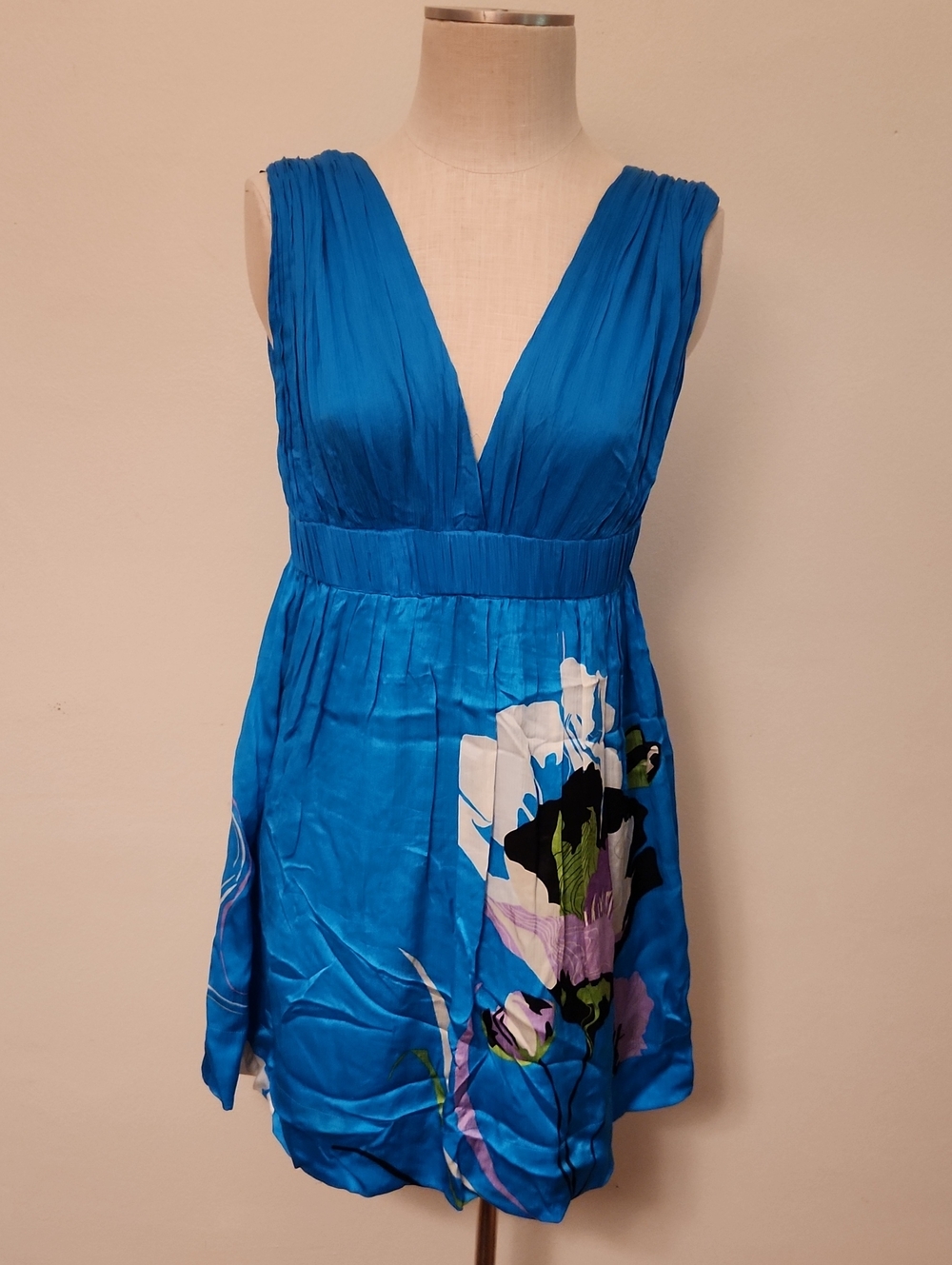Bebe Silk Floral Print Mini Dress